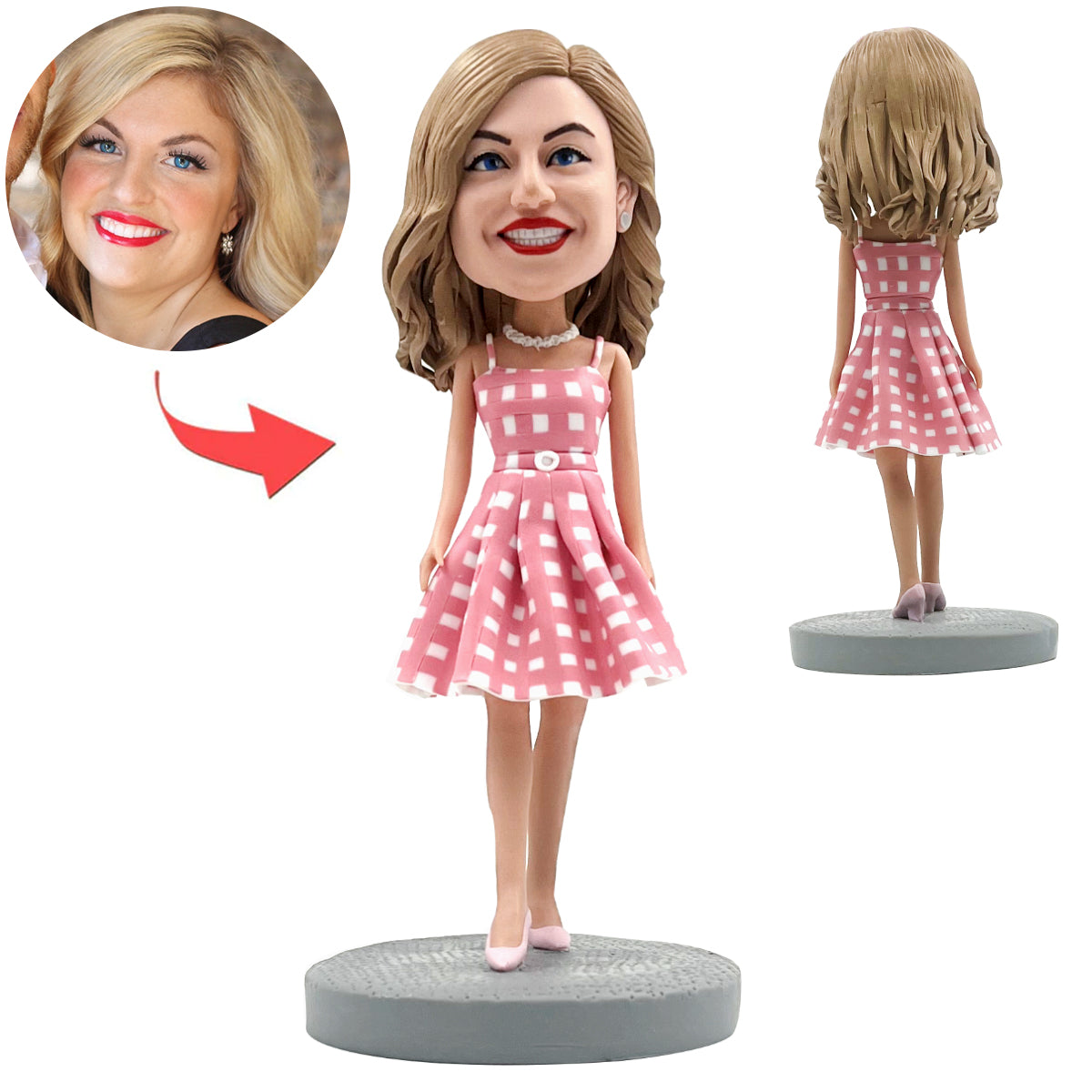 Girlfriend In Long Dress Custom Bobblehead main image 1