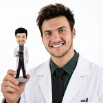 Custom Bobblehead Scientist Holding A Microscope