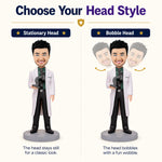 Custom Bobblehead Scientist Holding A Microscope