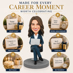 Custom Bobblehead Female Boss Working With Laptop
