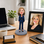 Custom Bobblehead for Office Lady with Navy Suit