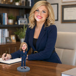 Custom Bobblehead for Office Lady with Navy Suit