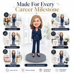 Custom Bobblehead for Office Lady with Navy Suit