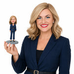 Custom Bobblehead for Office Lady with Navy Suit
