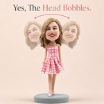 Custom Girl Bobbleheads with Pink Plaid Dress