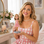 Custom Girl Bobbleheads with Pink Plaid Dress