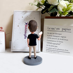 Custom Male Bobblehead Holding BOSS Sign