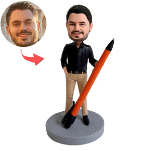 Custom Bobblehead Holding Pen