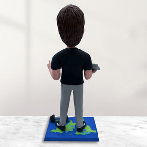 Custom Bobblehead with Laptop and Dumbbell
