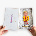 Personalized Boy Figurine Holding Number 10