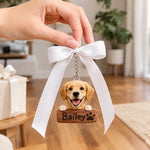 Custom Personalized Dog Keychain with Name from Photo