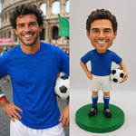 Custom Soccer Player Bobblehead Holding Ball