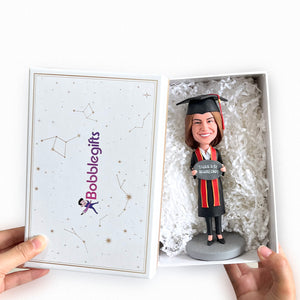 Custom Girl Graduation Bobblehead -Thanks! Mom & Dad!