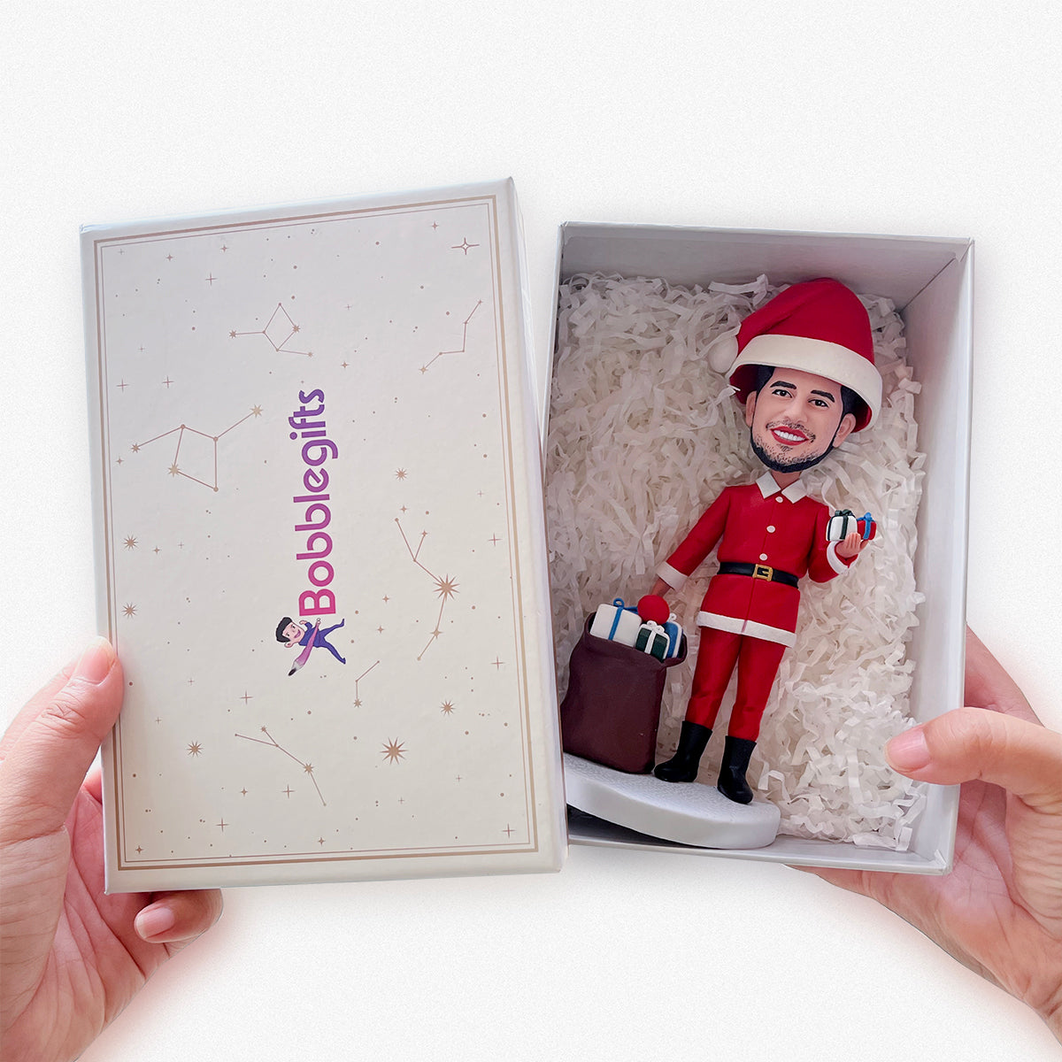 Custom Bobblehead Santa Claus with Christmas gifts
