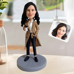 Custom Bobblehead for Women – Work Style with Coffee Mug