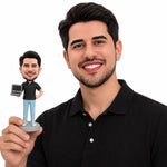 Custom Bobblehead Male Software Engineer with Computer