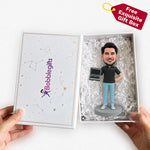 Custom Bobblehead Male Software Engineer with Computer