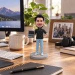 Custom Bobblehead Male Software Engineer with Computer