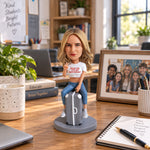 Custom Bobblehead Sitting On a Suitcase