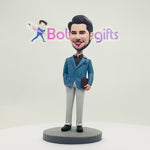 Custom Business Man Bobblehead with Suit