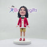 Custom Happy Girl Bobbleheads for Christmas Gift