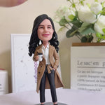Custom Bobblehead for Women – Work Style with Coffee Mug