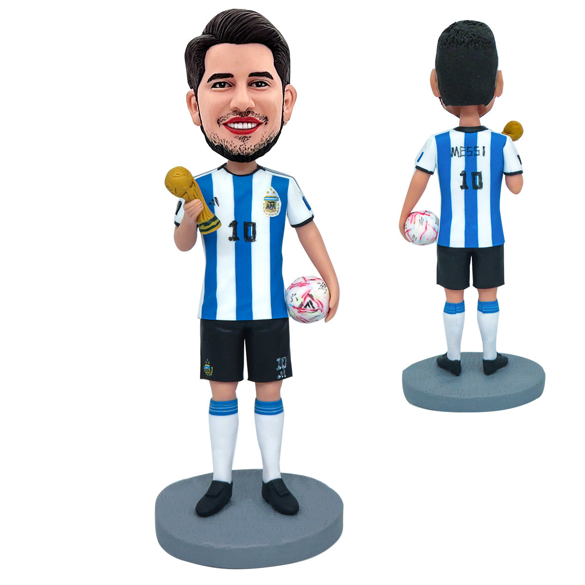 World Cup Stars Argentina Messi Custom Bobblehead with Engraved Text