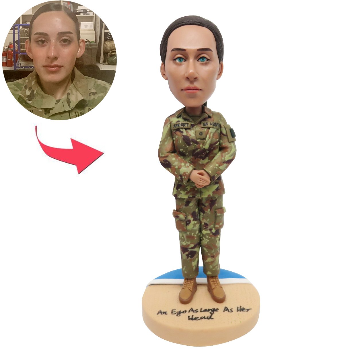 Custom Female Soldier Bobblehead