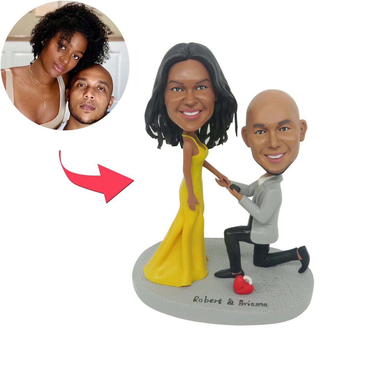 Custom Propose Couple Bobblehead