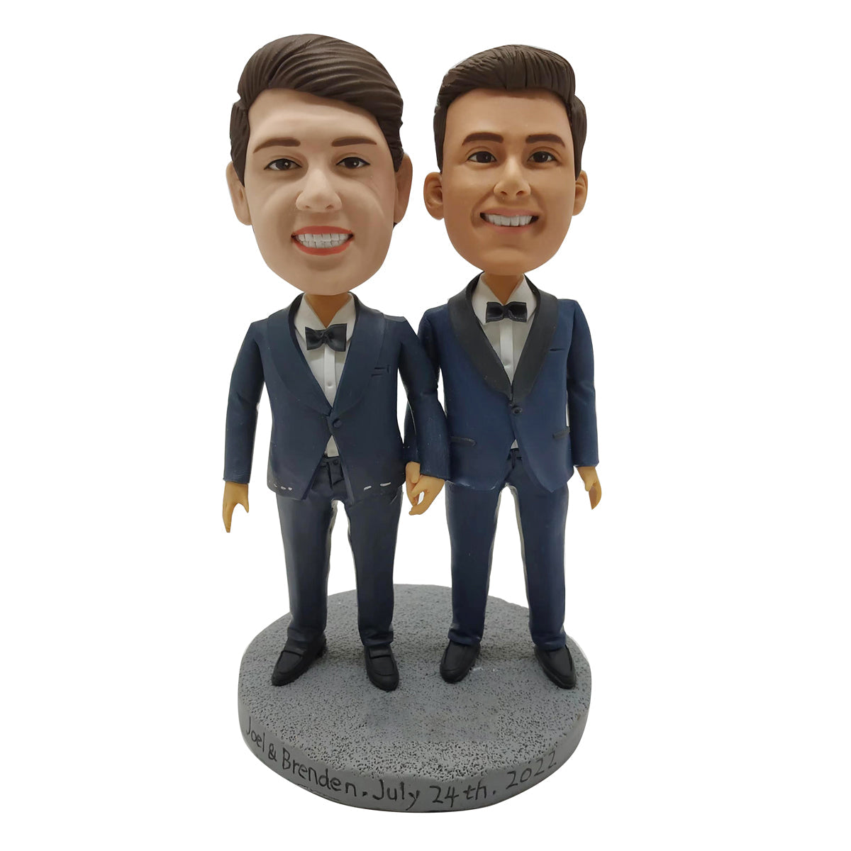 Tow Grooms Bobblehead Wedding Cake Topper