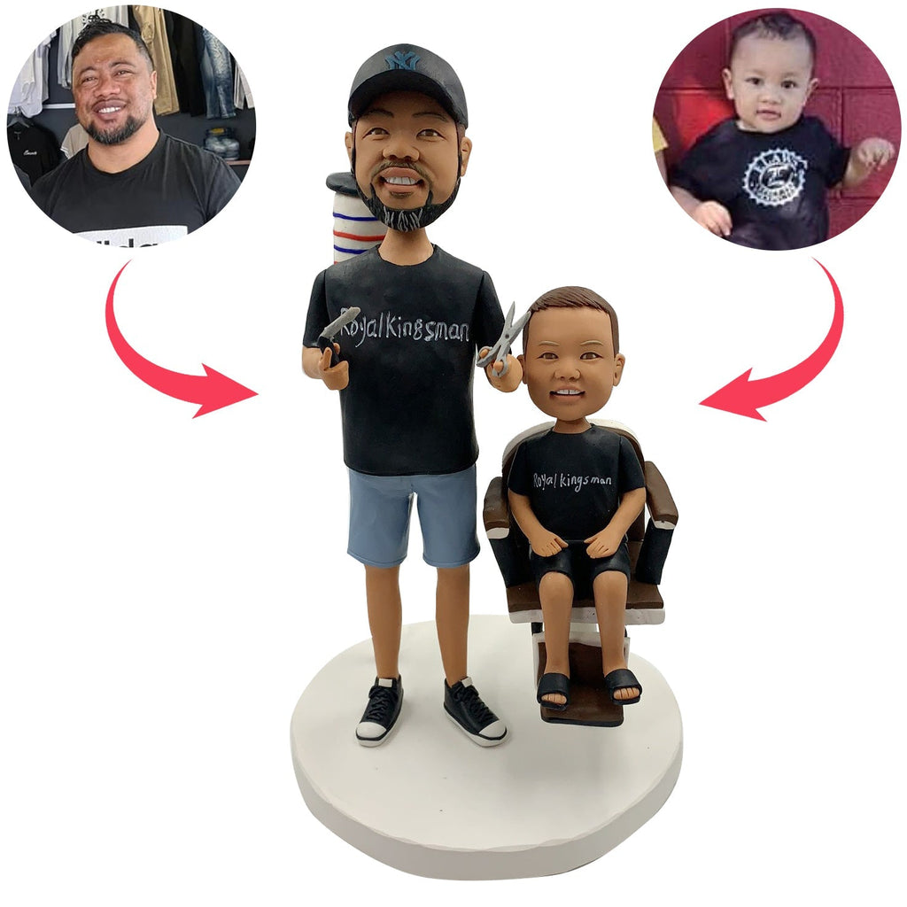 Barber Bobblehead With A Child