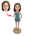 Summer Casual Woman Custom Bobbleheads - BobbleGifts