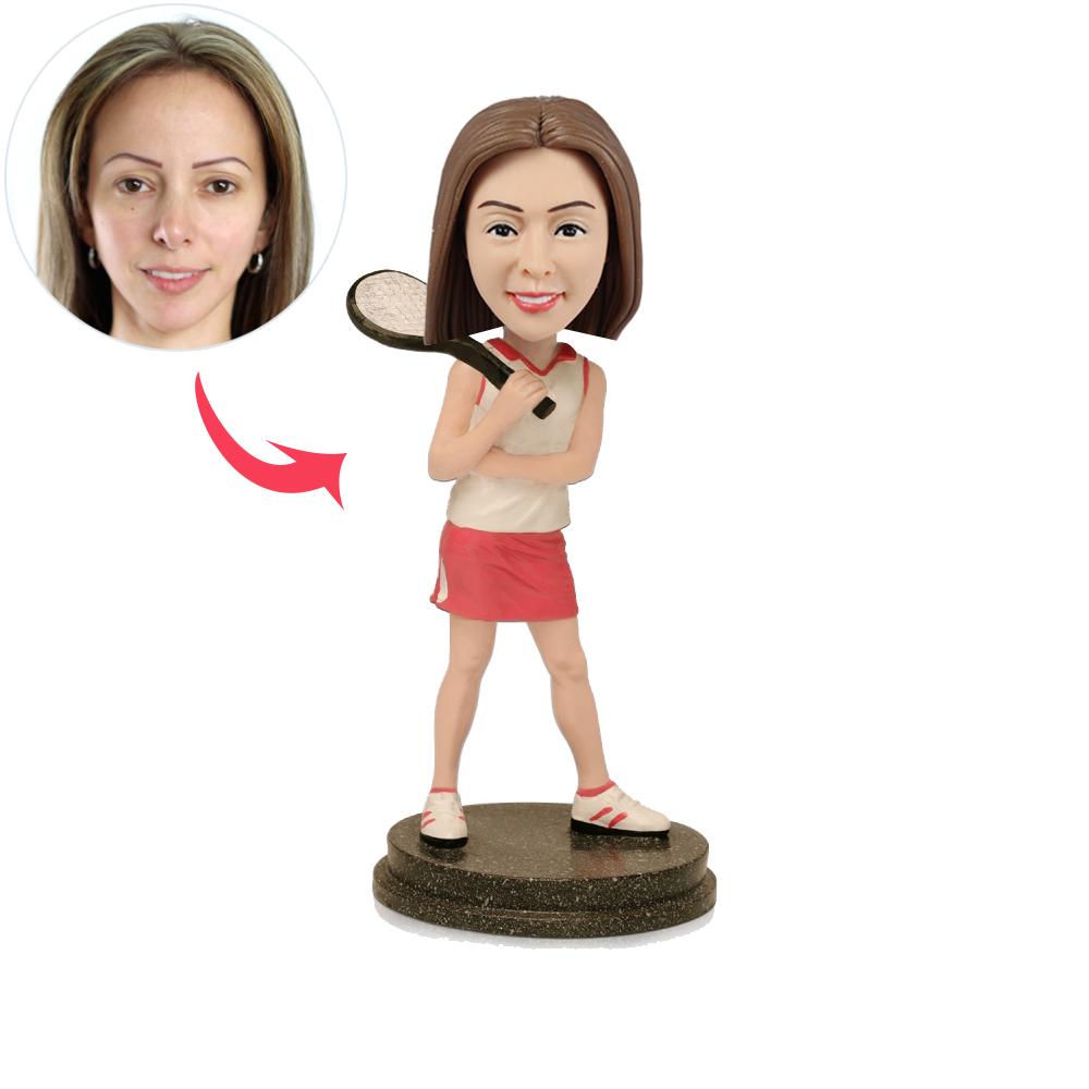 Female Tennis Player Custom Bobbleheads - BobbleGifts