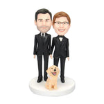 Wedding Couple Custom Bobbleheads with Pet