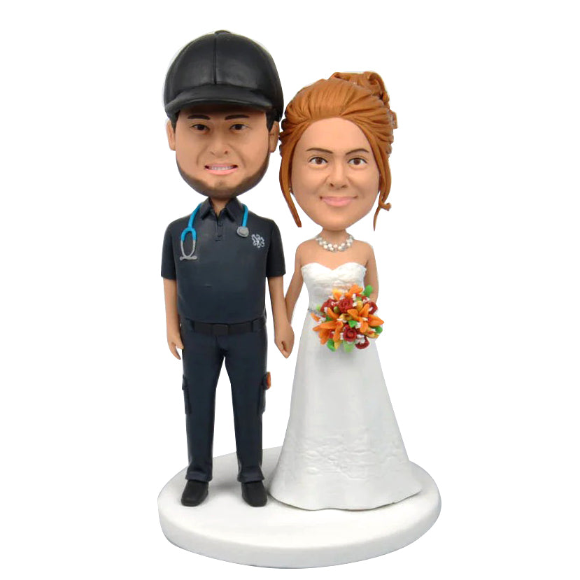Wedding Cake Topper Custom Couple Bobblehead