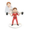 Custom Wedding Couple Weight Lifting Bobbleheads