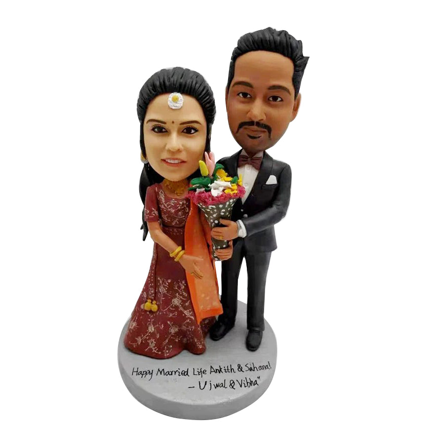 Personalized Custom Indian Wedding Couple Bobblehead