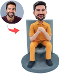 Funny Man On The Toilet Custom Bobblehead