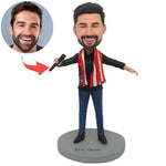 Custom Vocalist Bobblehead with National Flag