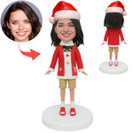 Custom Happy Girl Bobbleheads for Christmas Gift