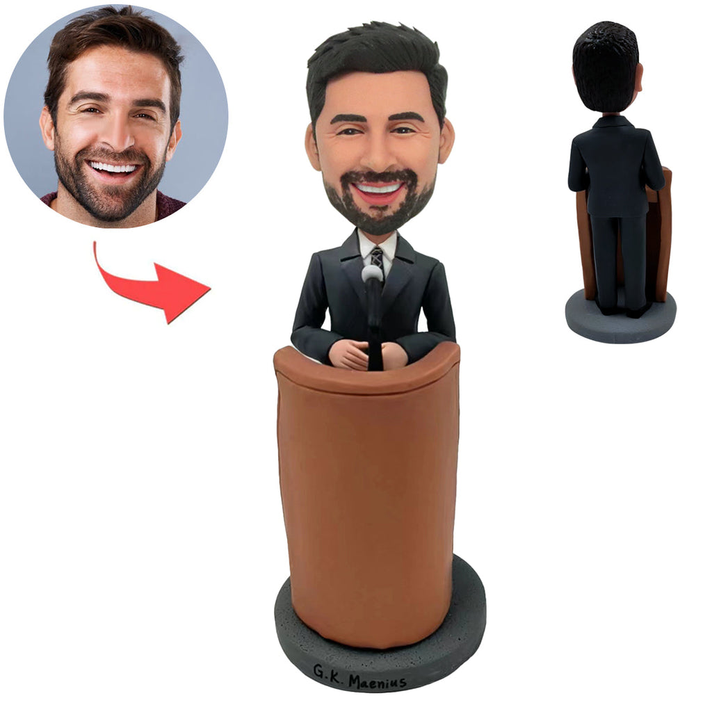 Custom Bobblehead doll Giving Speech