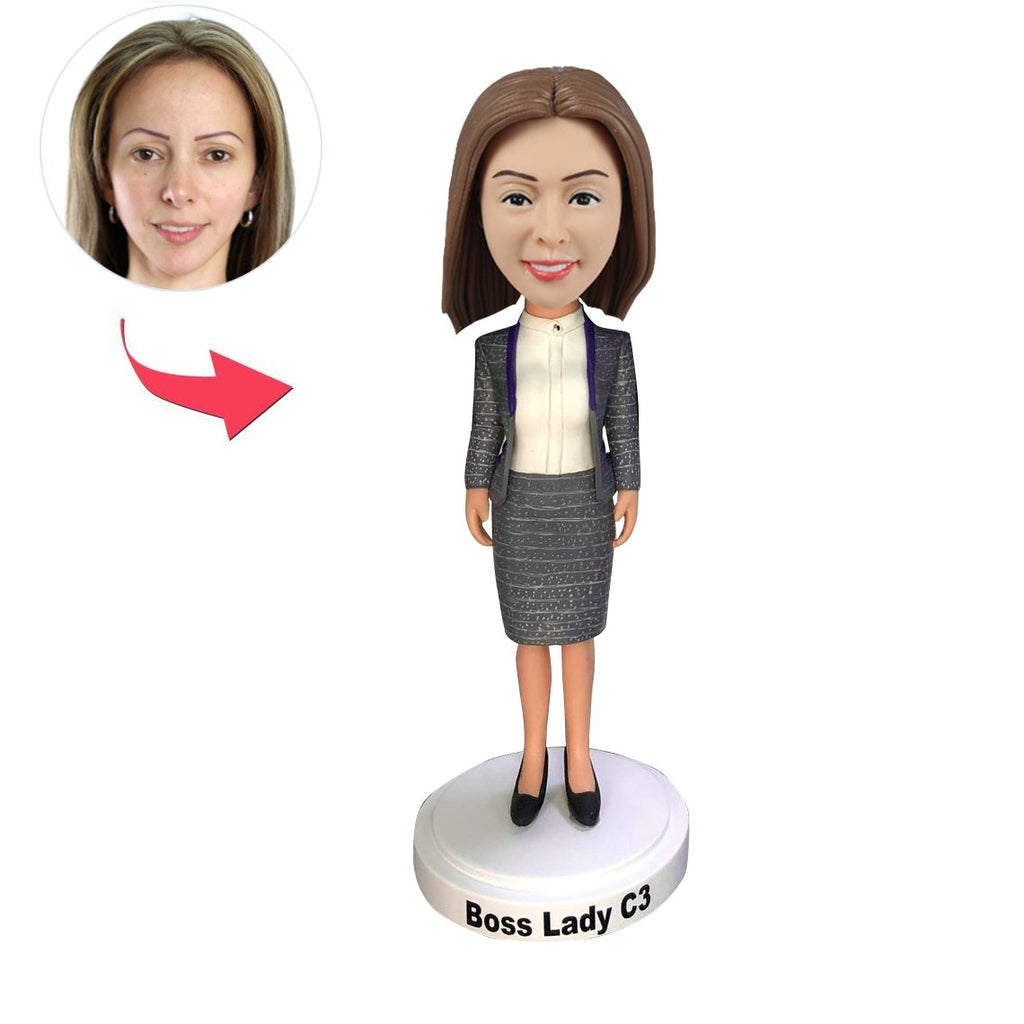 Custom Female Office Manager Bobblehead Doll