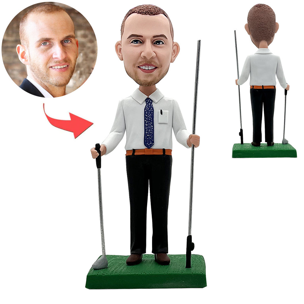 Playing Golf Personalized Custom Bobble Head Doll