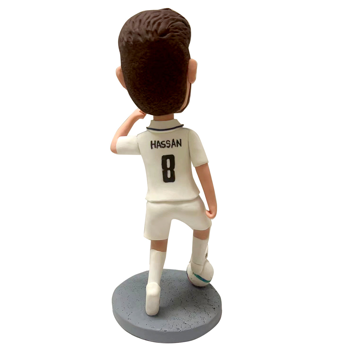 Custom Football Player Bobblehead In White Jersey