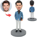 Custom Business Man Bobblehead with Suit