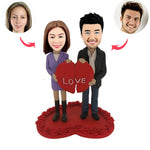 Custom Couple Bobble Head with Loving Heart